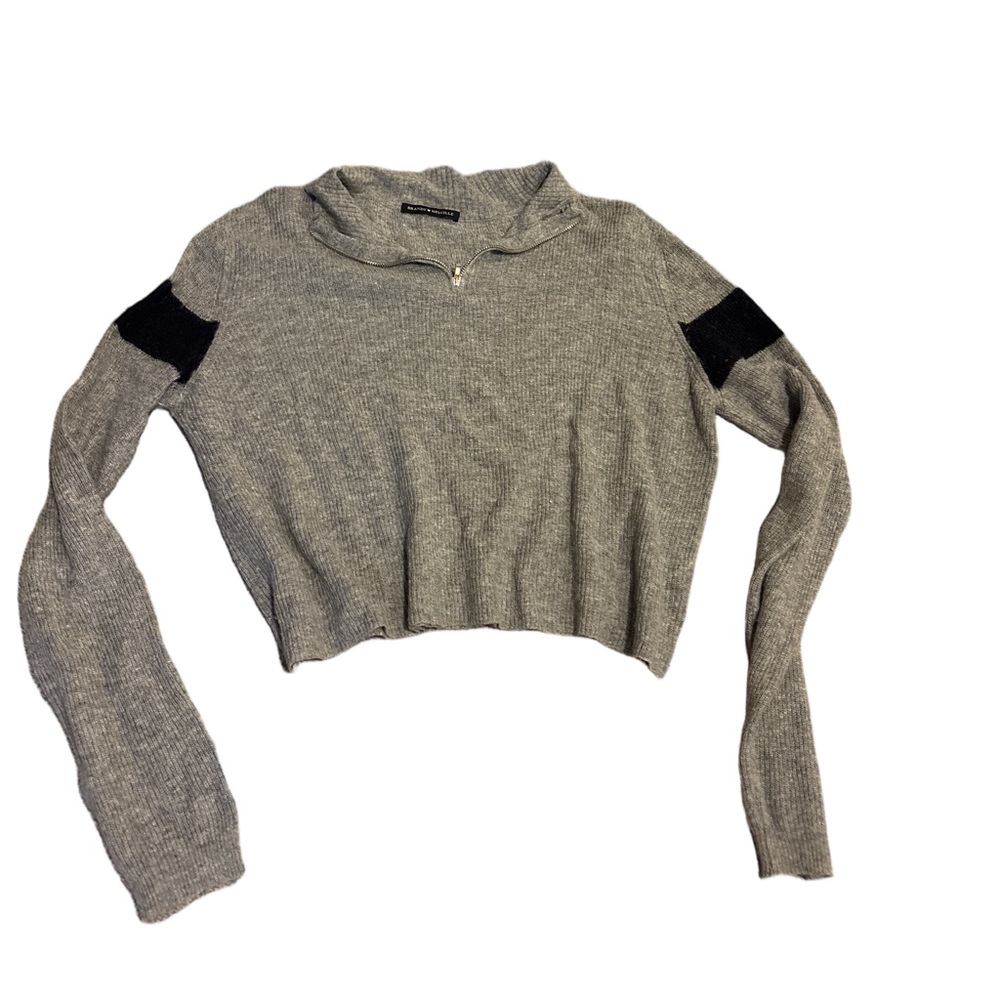 Brandy Melville cropped quarter zip sweater